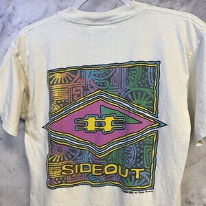 Vintage 90s Sideout Surf T Shirt Mens Medium 19x27 Single Stitch Surfing